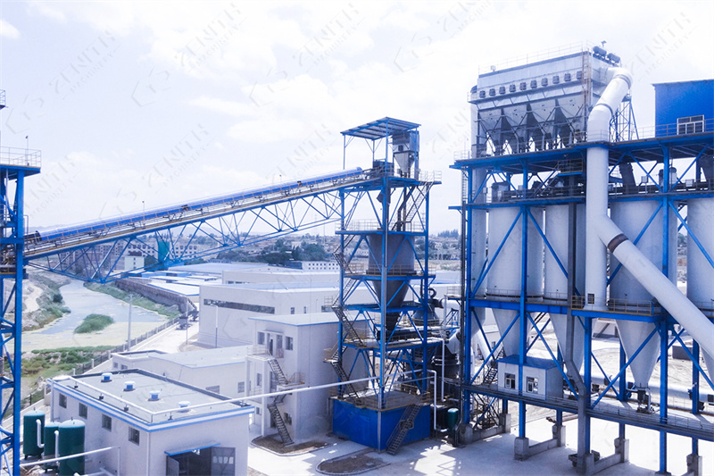 Crane positioning grinding mill base during installation